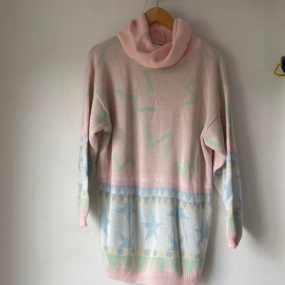 Organically Grown M Knit Turtle Neck Sweater